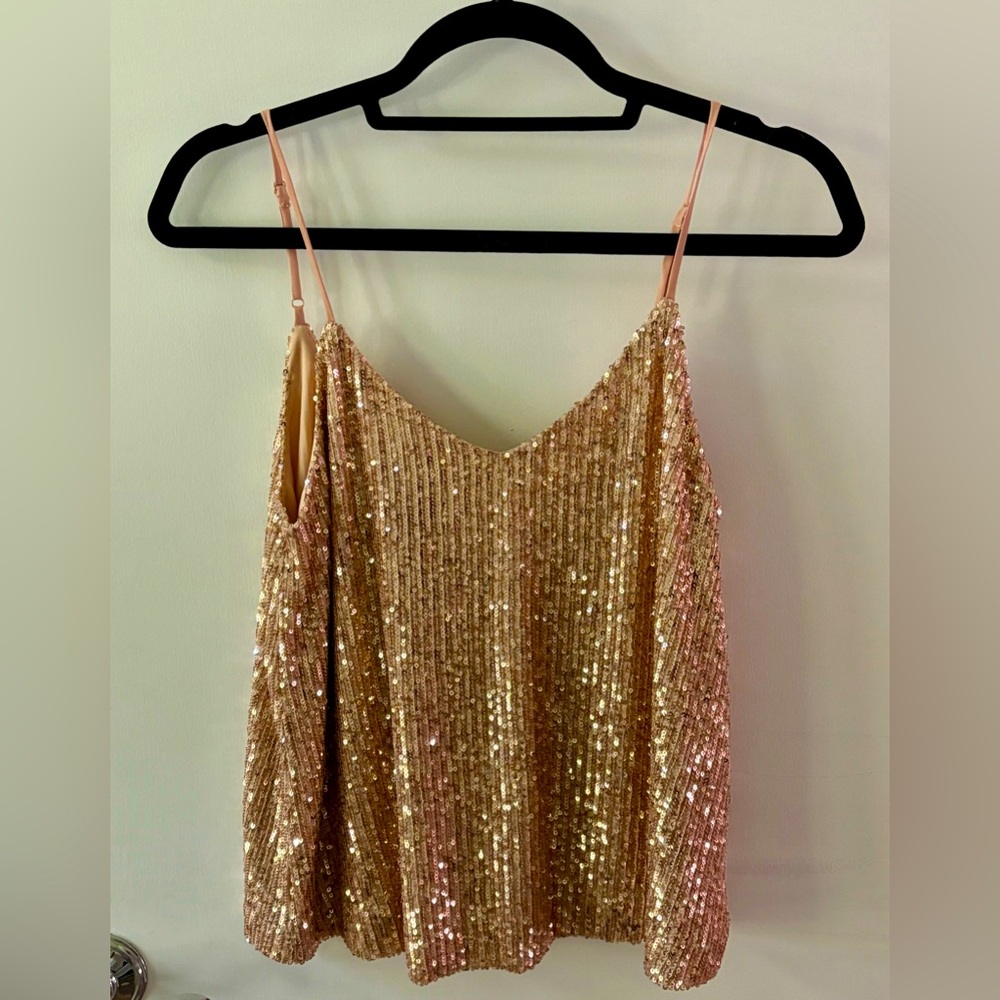 Gold sequin tank